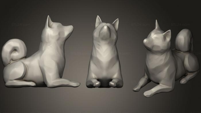 Animal figurines (Shiba Inu (1), STKJ_1464) 3D models for cnc